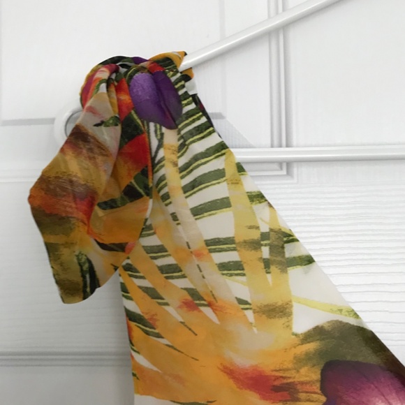 NWT Donna Ricco Tropical Print Floral Maxi Dress Plus Size 16 V-Neck Sleeveless - Picture 5 of 16